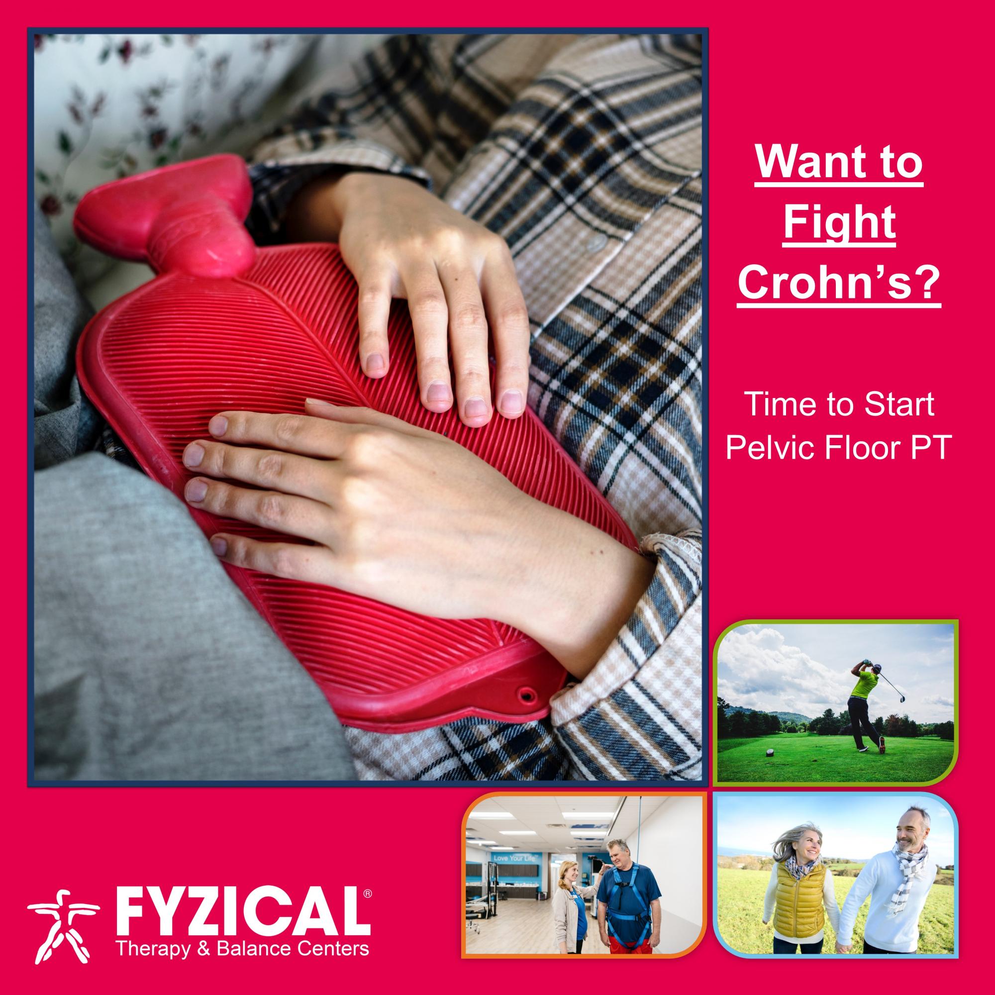 Crohn's, Colitis (UC), and IBD can be improved with pelvic health physical therapy from our physical therapists at FYZICAL in Oklahoma City (OKC).